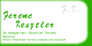 ferenc kesztler business card